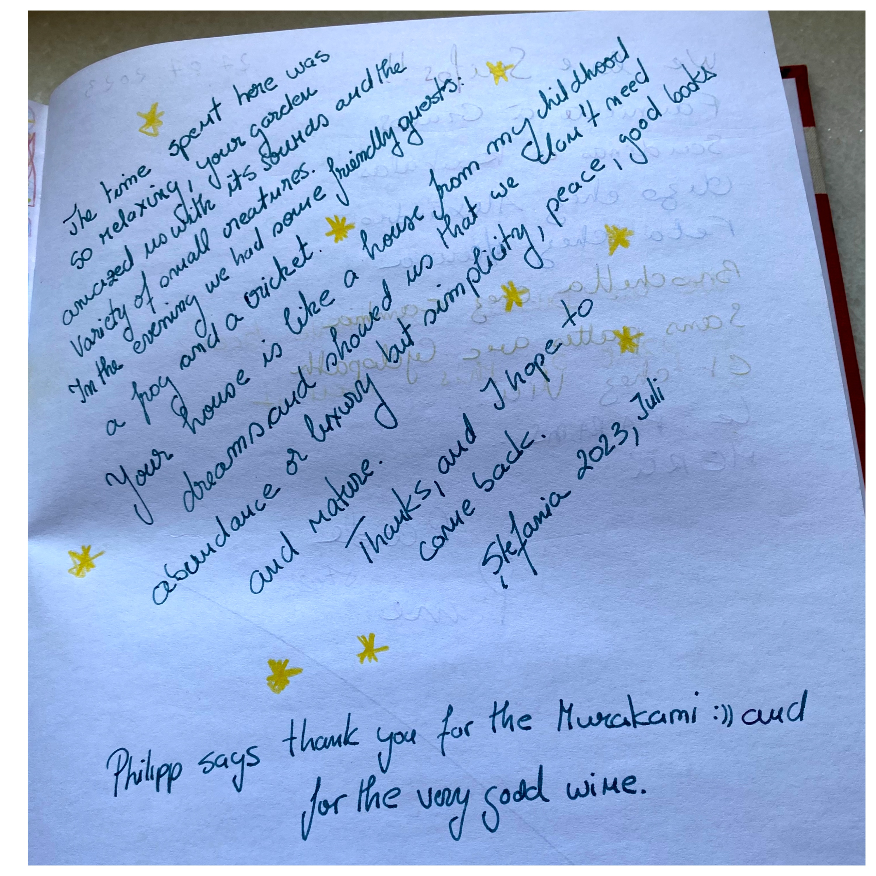 guests at the Writer's Home &amp; Guest-home